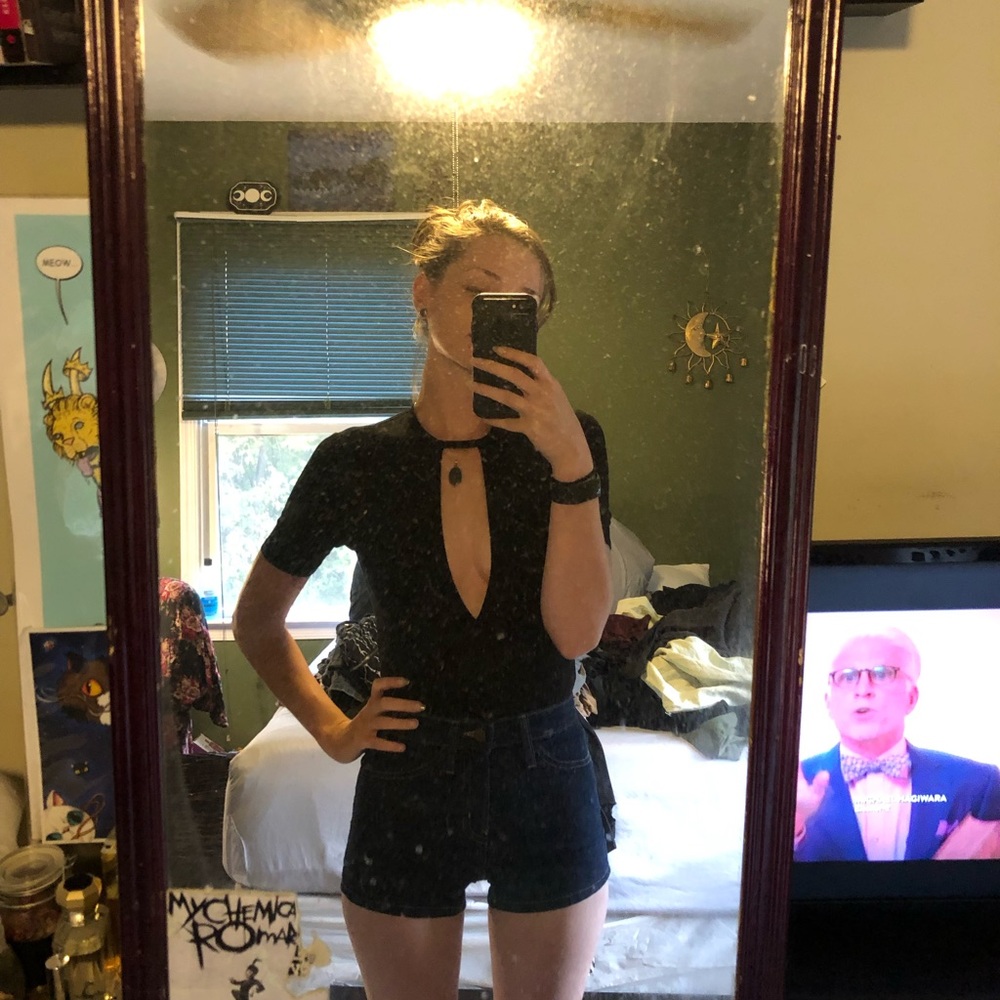 Deep plunge bodysuit